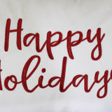 Happy Holidays Metallic Embroidery Velvet Pillow - Holiday Typography, 14" X 20", Red/Gold, White/Red, Hunter/Gold, Gold/Silver (1 Pillow)