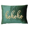 Hohoho Embroidery Velvet Pillow - Metallic Embroidered Holiday Typography, 14" X 20" (1 Pillow)