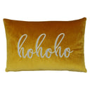 Hohoho Embroidery Velvet Pillow - Metallic Embroidered Holiday Typography, 14" X 20" (1 Pillow)