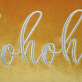 Hohoho Embroidery Velvet Pillow - Metallic Embroidered Holiday Typography, 14" X 20" (1 Pillow)