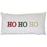 Hohoho Embroidery Velvet Fabric - Metallic Embroidered Holiday Pillow, Red/Gold, 14" X 26" (1 Piece)