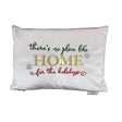 There's No Place Like Home For The Holidays Embroidered Velvet Pillow - Red/Gold Metallic Embroidery, 14" X 20" (1 Pillow)
