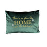 There's No Place Like Home For The Holidays Embroidered Velvet Pillow - Red/Gold Metallic Embroidery, 14" X 20" (1 Pillow)