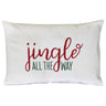 Jingle All The Way Embroidery Velvet Fabric - White/Multi Embroidered Typography, 14" X 20" (1 Pillow)