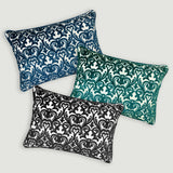 Madsen Decorative Throw Pillows Cut Velvet Fabric - Damask Pattern, 18" X 26" (1 Pillow)
