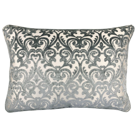 Madsen Decorative Throw Pillows Cut Velvet Fabric - Damask Pattern, 18" X 26" (1 Pillow)