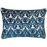 Madsen Decorative Throw Pillows Cut Velvet Fabric - Damask Pattern, 18" X 26" (1 Pillow)