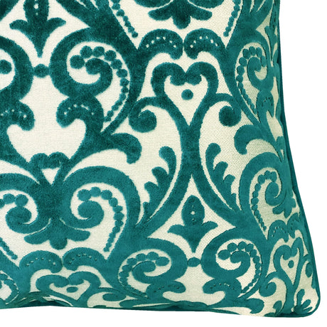 Madsen Decorative Throw Pillows Cut Velvet Fabric - Damask Pattern, 18" X 26" (1 Pillow)