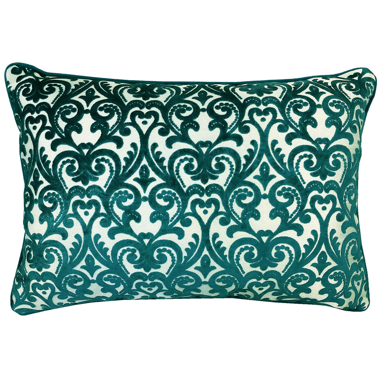 Madsen Decorative Throw Pillows Cut Velvet Fabric - Damask Pattern, 18" X 26" (1 Pillow)