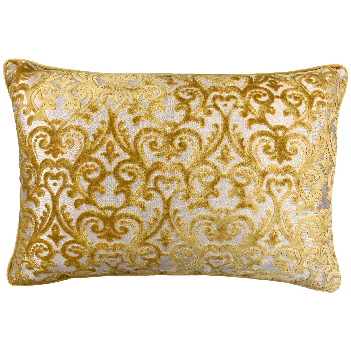 Madsen Decorative Throw Pillows Cut Velvet Fabric - Damask Pattern, 18" X 26" (1 Pillow)