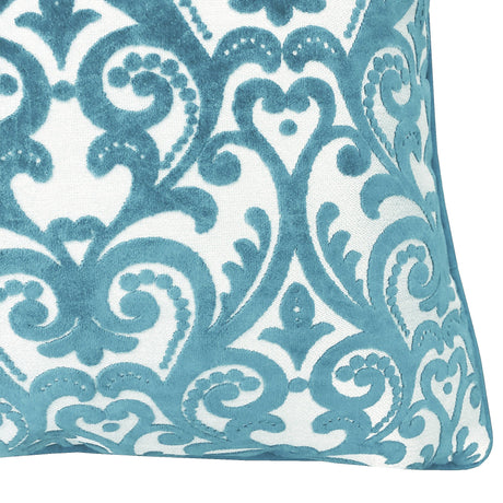 Madsen Decorative Throw Pillows Cut Velvet Fabric - Damask Pattern, 18" X 26" (1 Pillow)