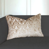 Madsen Decorative Throw Pillows Cut Velvet Fabric - Damask Pattern, 18" X 26" (1 Pillow)