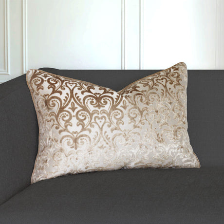 Madsen Decorative Throw Pillows Cut Velvet Fabric - Damask Pattern, 18" X 26" (1 Pillow)