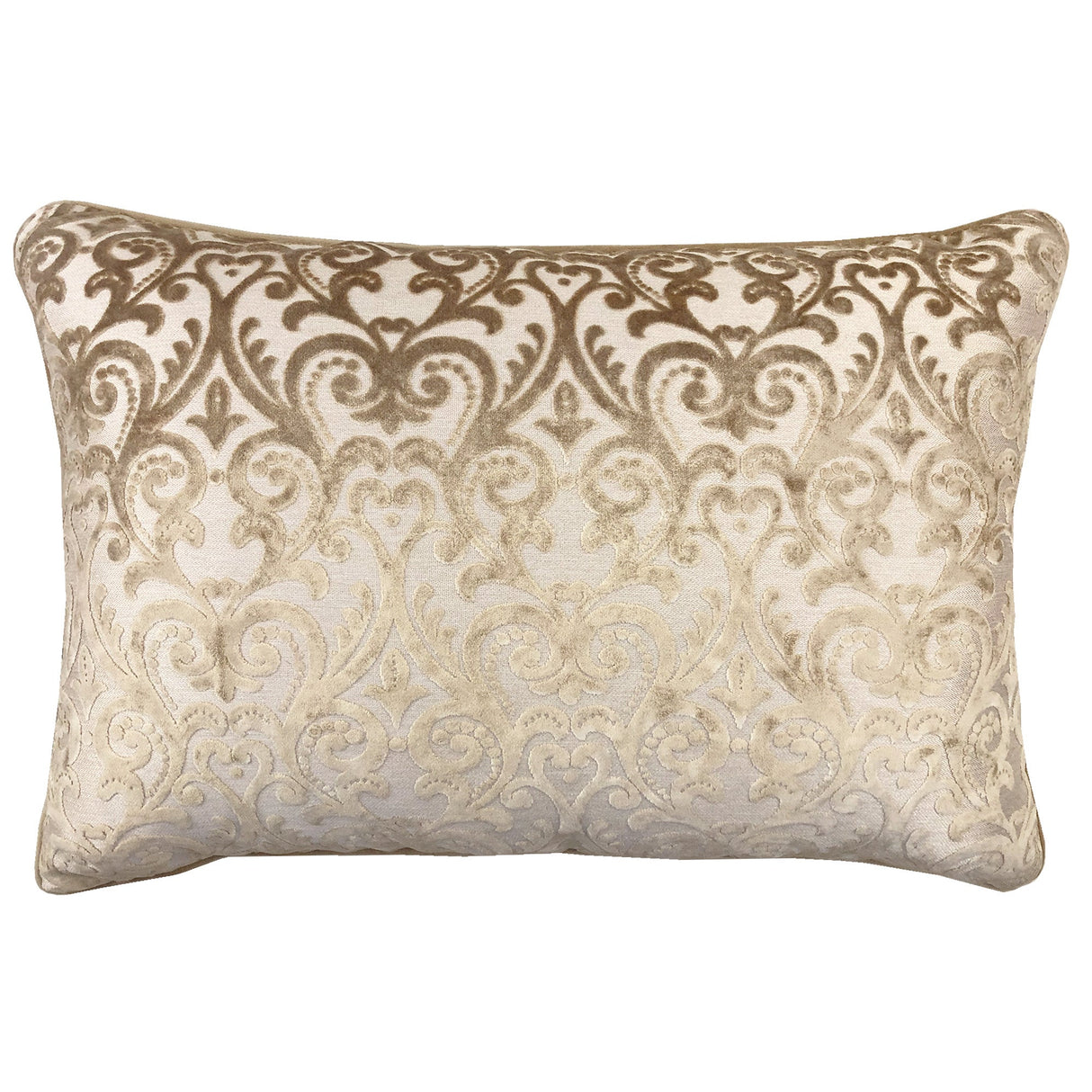 Madsen Decorative Throw Pillows Cut Velvet Fabric - Damask Pattern, 18" X 26" (1 Pillow)