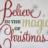 Believe In The Magic Of Christmas Velvet Fabric - Metallic Embroidery, White/Multi, 14X20 (1 Pillow)