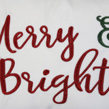 Merry & Bright Velvet Embroidery Pillow - Holiday Typography, 14" X 20" (1 Pillow)