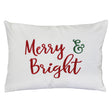 Merry & Bright Velvet Embroidery Pillow - Holiday Typography, 14" X 20" (1 Pillow)