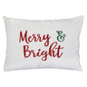 Merry & Bright Velvet Embroidery Pillow - Holiday Typography, 14" X 20" (1 Pillow)
