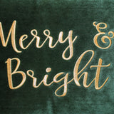 Merry & Bright Velvet Embroidery Pillow - Holiday Typography, 14" X 20" (1 Pillow)