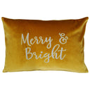 Merry & Bright Velvet Embroidery Pillow - Holiday Typography, 14" X 20" (1 Pillow)
