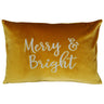 Merry & Bright Velvet Embroidery Pillow - Holiday Typography, 14" X 20" (1 Pillow)