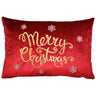 Merry Christmas Snowflakes Embroidery Velvet Pillow - Metallic Embroidery, 14" X 20" (1 Pillow)