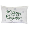 Merry Christmas Snowflakes Embroidery Velvet Pillow - Metallic Embroidery, 14" X 20" (1 Pillow)