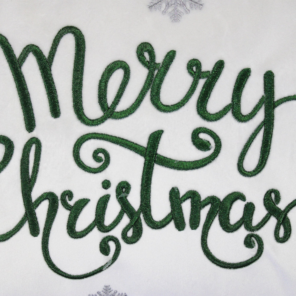 Merry Christmas Snowflakes Embroidery Velvet Pillow - Metallic Embroidery, 14" X 20" (1 Pillow)