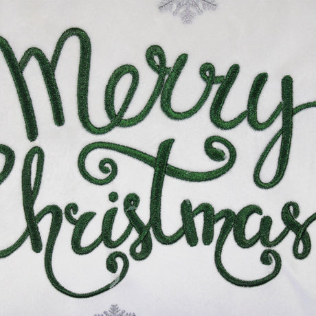 Merry Christmas Snowflakes Embroidery Velvet Pillow - Metallic Embroidery, 14" X 20" (1 Pillow)