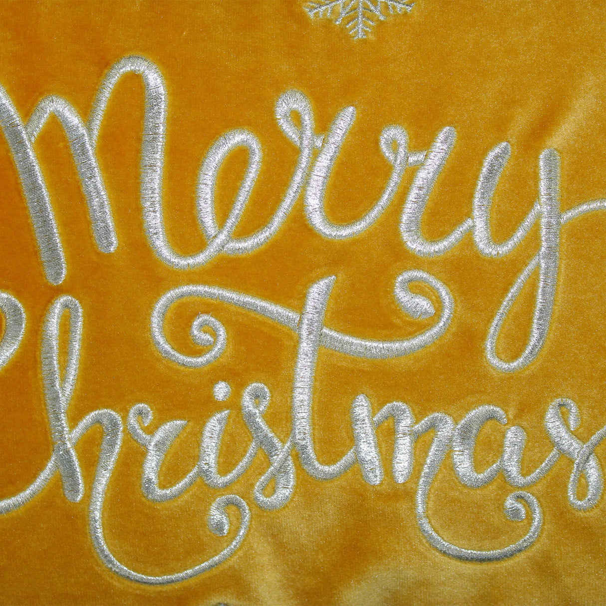 Merry Christmas Snowflakes Embroidery Velvet Pillow - Metallic Embroidery, 14" X 20" (1 Pillow)