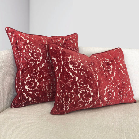 Nixon Traditional Damask Cut Velvet Pillow - Damask Pattern, 18" X 24" (1 Pillow)