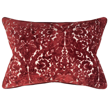 Nixon Traditional Damask Cut Velvet Pillow - Damask Pattern, 18" X 24" (1 Pillow)