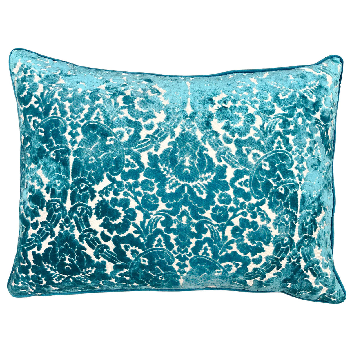 Nixon Traditional Damask Cut Velvet Pillow - Damask Pattern, 18" X 24" (1 Pillow)