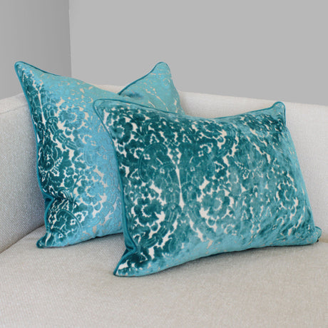 Nixon Traditional Damask Cut Velvet Pillow - Damask Pattern, 18" X 24" (1 Pillow)