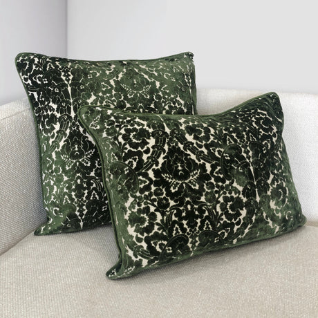 Nixon Traditional Damask Cut Velvet Pillow - Damask Pattern, 18" X 24" (1 Pillow)