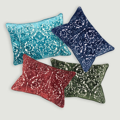 Nixon Traditional Damask Cut Velvet Pillow - Damask Pattern, 18" X 24" (1 Pillow)