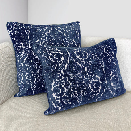 Nixon Traditional Damask Cut Velvet Pillow - Damask Pattern, 18" X 24" (1 Pillow)