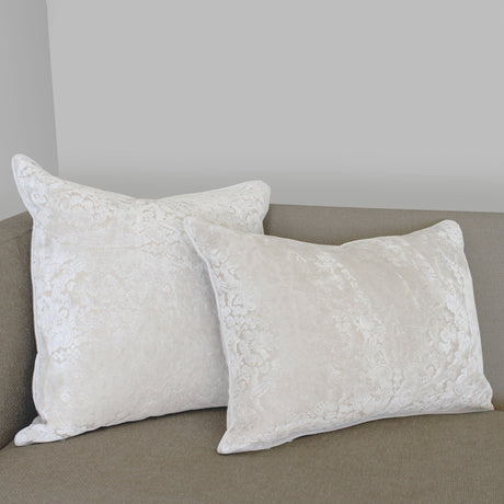 Nixon Traditional Damask Cut Velvet Pillow - Damask Pattern, 18" X 24" (1 Pillow)