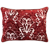 Stevie Metallic Damask Cut Velvet Pillow Fabric - Red, Sapphire, Olive, Gold, 18" X 24" (1 Set)