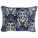Stevie Metallic Damask Cut Velvet Pillow Fabric - Red, Sapphire, Olive, Gold, 18" X 24" (1 Set)