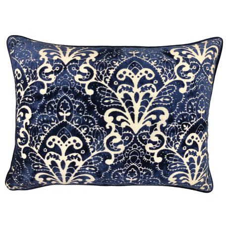 Stevie Metallic Damask Cut Velvet Pillow Fabric - Red, Sapphire, Olive, Gold, 18" X 24" (1 Set)
