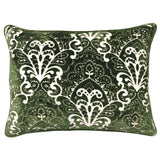 Stevie Metallic Damask Cut Velvet Pillow Fabric - Red, Sapphire, Olive, Gold, 18" X 24" (1 Set)