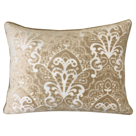Stevie Metallic Damask Cut Velvet Pillow Fabric - Red, Sapphire, Olive, Gold, 18" X 24" (1 Set)