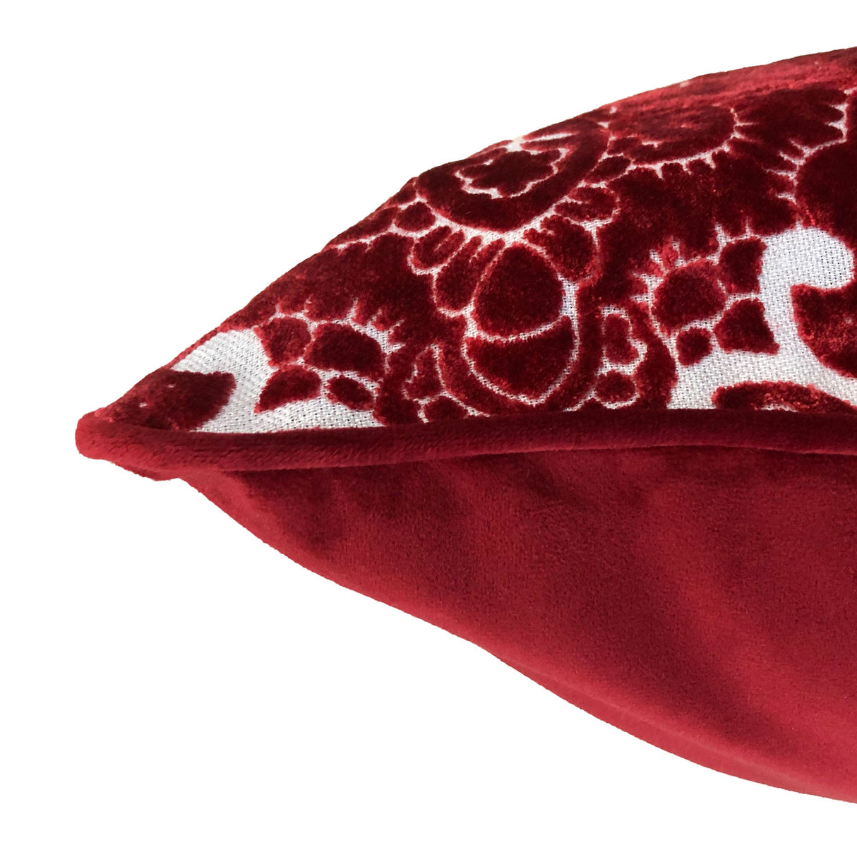 Stevie Metallic Damask Cut Velvet Pillow Fabric - Red, Sapphire, Olive, Gold, 18" X 24" (1 Set)