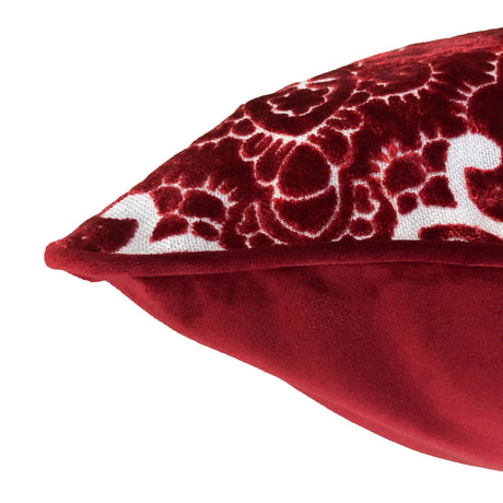 Stevie Metallic Damask Cut Velvet Pillow Fabric - Red, Sapphire, Olive, Gold, 18" X 24" (1 Set)