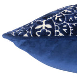 Stevie Metallic Damask Cut Velvet Pillow Fabric - Red, Sapphire, Olive, Gold, 18" X 24" (1 Set)