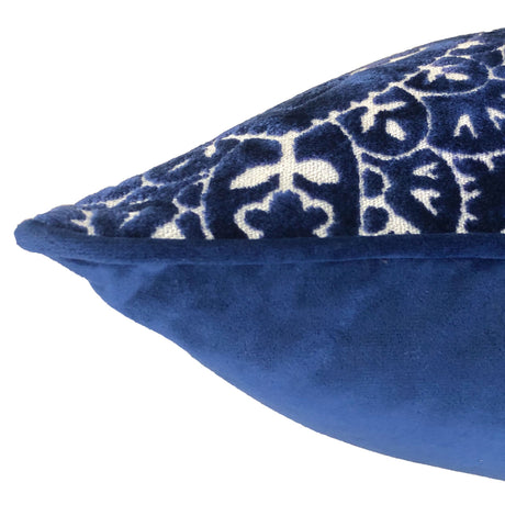 Stevie Metallic Damask Cut Velvet Pillow Fabric - Red, Sapphire, Olive, Gold, 18" X 24" (1 Set)