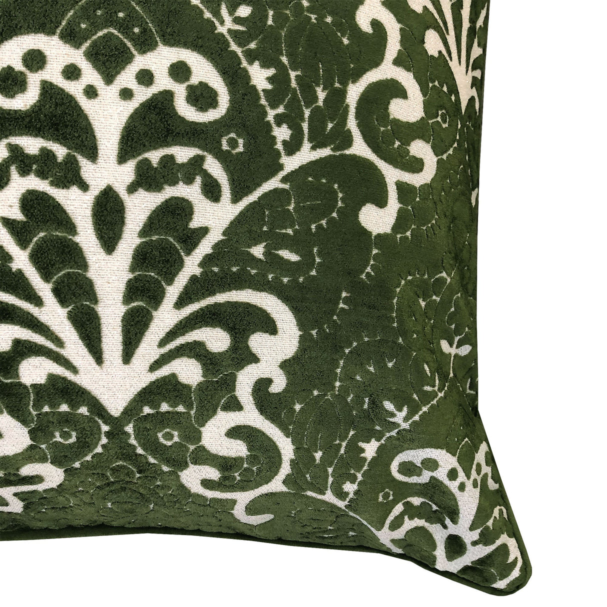 Stevie Metallic Damask Cut Velvet Pillow Fabric - Red, Sapphire, Olive, Gold, 18" X 24" (1 Set)