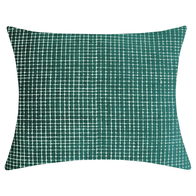 Vika Cut Velvet Decorative Throw Pillow - Checkered Pattern, 18"H X 22"W (1 Piece)