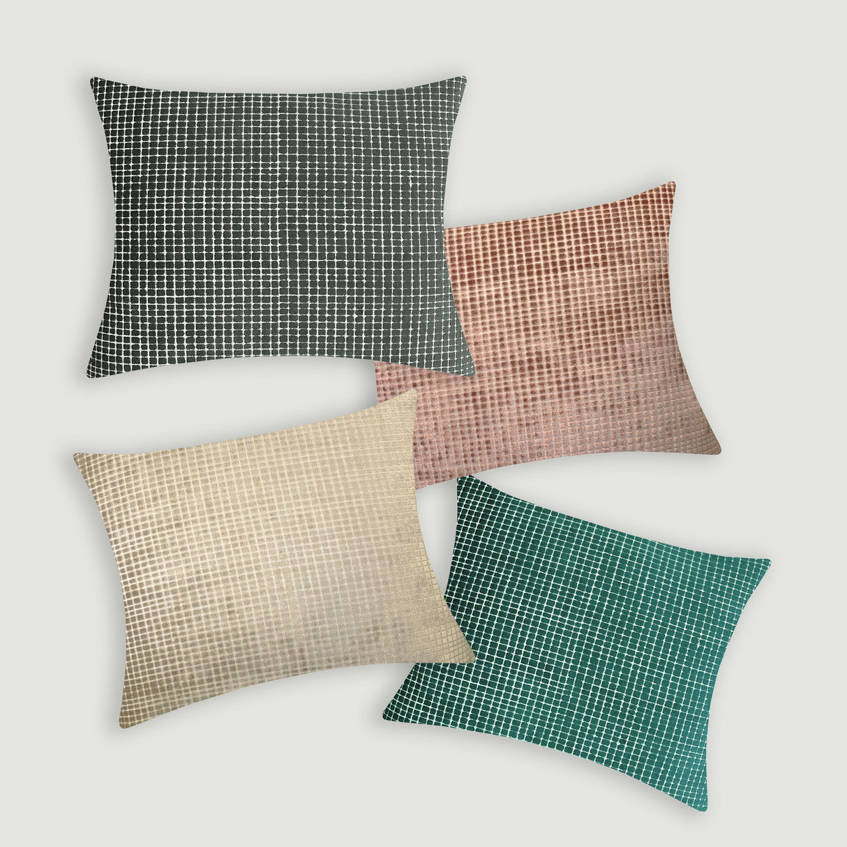 Vika Cut Velvet Decorative Throw Pillow - Checkered Pattern, 18"H X 22"W (1 Piece)